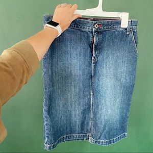 Tommy Hilfiger Jeans Blue Denim Medium Wash Pencil Skirt with Slit